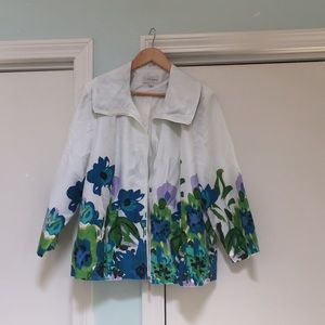 Women’s White & Floral Dress Jacket / Blazer 1X